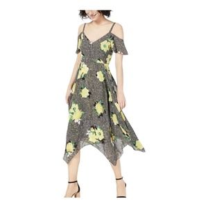 INC 16W Gingham Floral Lettuce Hem Casual Cocktail Party Summer Sun Cruise Dress